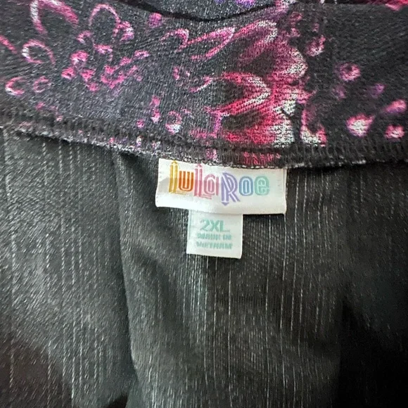 LuLaRoe Madison Pink Floral Skirt, Size: 2XL - Picture 3 of 4